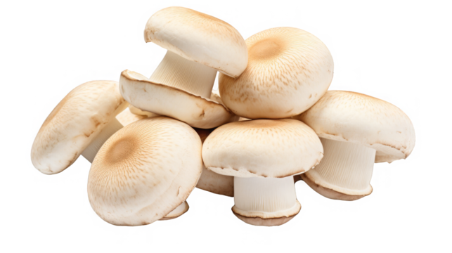 White mushroom isolated on white background