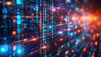 Abstract digital background with binary code