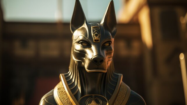 Anubis, god of ancient Egypt. The ancient Egyptian god of death and the world of the dead. Ai-generated. - Powered by Adobe