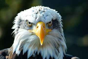 Fototapeta premium Closeup portrait american bald eagle, United States of America patriotic, freedom symbols, 4th of July Memorial, Independence day