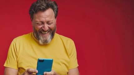 Man Laughing with Smartphone