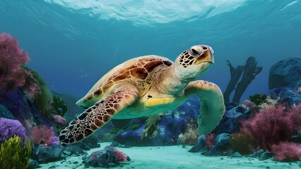 Obraz premium green sea turtle