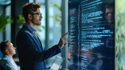 Developers Analyzing Code on Screen