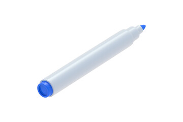 Blue felt pen isolated on white background. 3d render