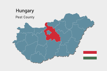 Vector map Hungary, county Pest