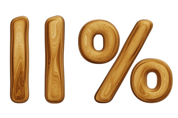 Wooden 11 percent for sale, discount, promotion and business concept 