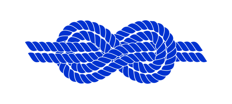 Sailor nautical knot. Nautical rope infinity sign. Png clipart isolated on transparent background - Powered by Adobe