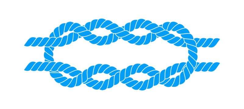 Sailor nautical knot. Nautical rope infinity sign. Png clipart isolated on transparent background