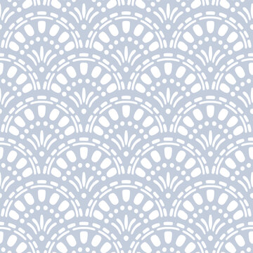 Coastal scallop geo repeat pattern, damask pattern, scallop beach pattern vector file