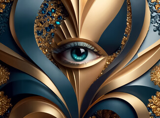 Craft an eye template with an abstract luxury.