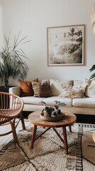 Global Fusion: Eclectic Minimalist Living Space Inspired by Scandinavian, Japanese, Nordic, and Danish Designs