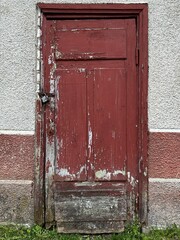 old wooden door in old building
