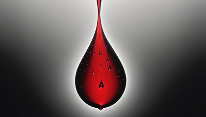 Obraz premium Surreal red droplet surrounded by smaller droplets, perfect for representing concepts of network, unity, and data flow. World Blood Donor Day. illustration created with generative ai.