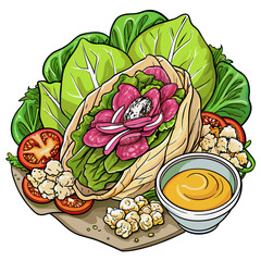 Discover the taste of Vietnamese lettuce wraps with pork, rice noodles and pickled vegetables