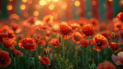 The Liberation Day holiday is marked with red poppy flowers on a background of the Italian flag.