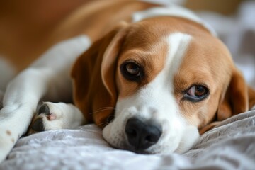 Small-sized Beagle dog. Breed shot canine. Generate Ai