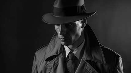 Man in Noir Detective Style