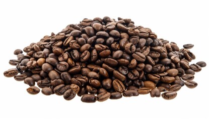 Fototapeta premium coffee beans isolated on a white background