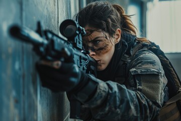 Courageous Special Forces Woman Takes Aim in Intense Battle