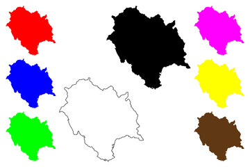Himachal Pradesh (States and union territories of India, Federated states, Republic of India) map vector illustration, scribble sketch Himachal Pradesh state map
