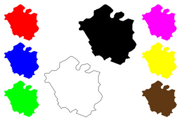 Chandigarh (States and union territories of India, Federated states, Republic of India) map vector illustration, scribble sketch Chandigarh - City and Union territory map