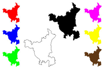 Haryana (States and union territories of India, Federated states, Republic of India) map vector illustration, scribble sketch Haryana state map