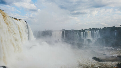 Beautiful brazilian side of the Iguazu Falls. Perct sunny afternoon