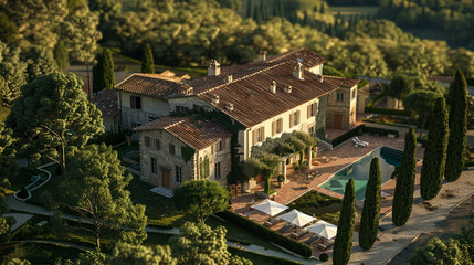 Beautiful mansion in the Tuscany region, Italy