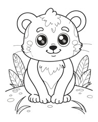 Animal coloring  book  page  for kids
