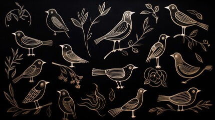 Black background with white birds drawn in chalk