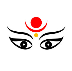 Shakti face vector icon. Lord Durga face icon.