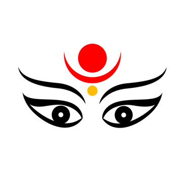 Shakti face vector icon. Lord Durga face icon.