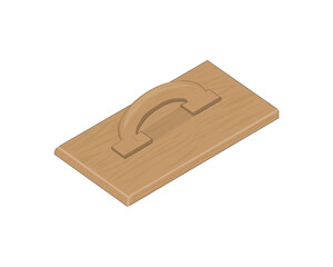 vector design of a tool for leveling the surface of a floor or wall covered with cement made from wood which is usually called a wooden float