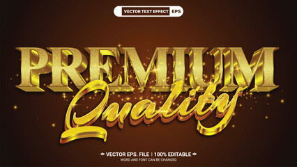 Premium quality shiny luxurious metallic gold style 3d editable vector text effect