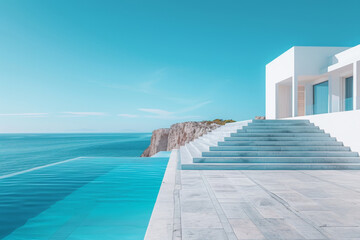 Obraz premium Modern buildings by the lake. Empty architectural background.