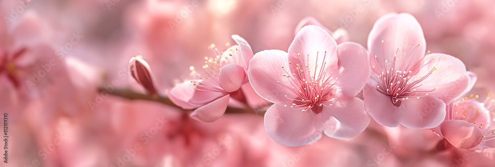 Wall mural blooming tree branch, blossom in spring