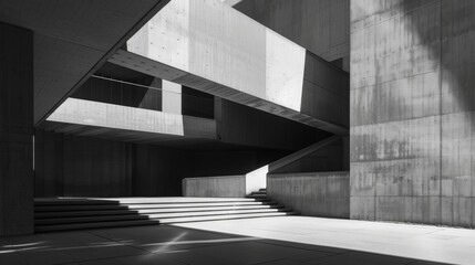 Architectural elegance in black and white perfect for modern design themes
