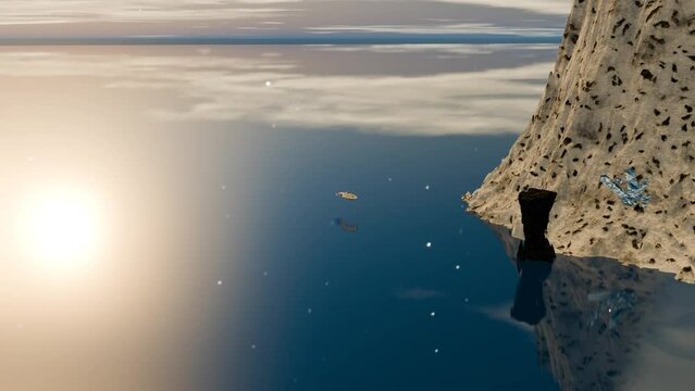 3D illustration of a space station deep in space. An intermediate post at the Hypergate.
