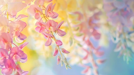 A beautiful white flower with yellow petals is hanging from a tree