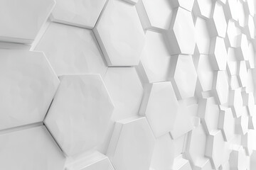 Abstract Hexagon Geometric Surface Loop 1A. Light bright clean minimal hexagonal grid pattern, random waving motion background canvas in pure wall architectural white.
