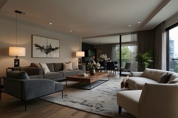 Large modern american apartment furnished