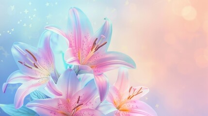 Fototapeta premium A single white flower with a pink center is the main focus of the image