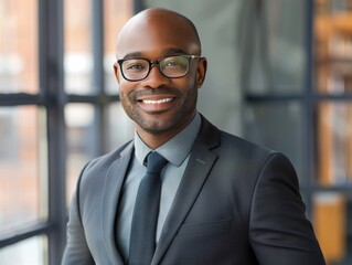 Fototapeta premium corporate businessman smiling with folded hand