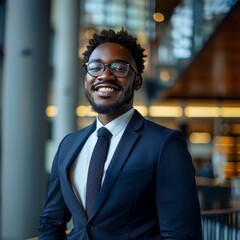 corporate businessman smiling with folded hand