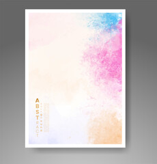 Cards with watercolor background. Design for your cover, date, postcard, banner, logo.