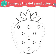 dot to dot coloring Stoberi activity page and Educational Game for Kids  