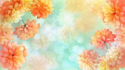 Fototapeta premium A beautiful image of flowers with a blue background