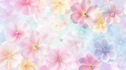 A colorful bouquet of flowers with a blue background