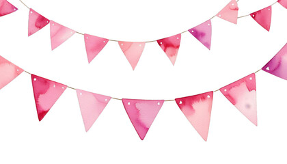 cute watercolor flags invitations birthday triangle cards garland party banner shower holiday baby pink flag art triangular greeting hanging illustration invitation isolated background bunting