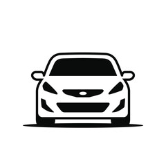 Car silhouette icon. Front view. Vector illustration